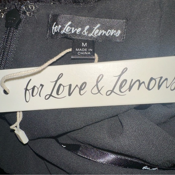 For Love and Lemons Kamara Shag Mini Dress‎ Black Size Medium - Picture 9 of 11